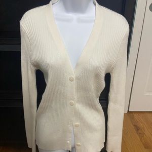 Women’s cream v-neck cardigan